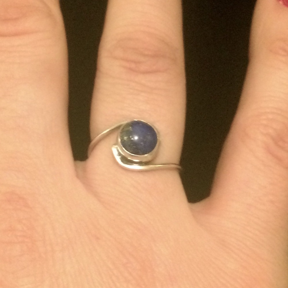 Size 5 Lapis Lazuli Sterling Silver 1990's Ring